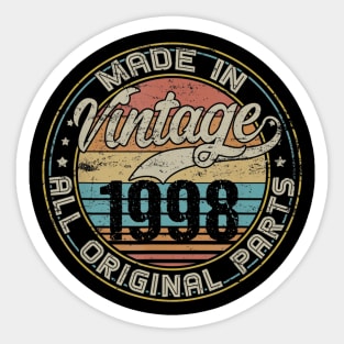 Classic 22th Birthday Gift For Men Women Vintage 1998 Sticker